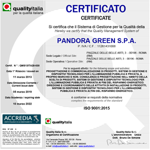 PandoraGreen - Certificazioni - ISO 9001